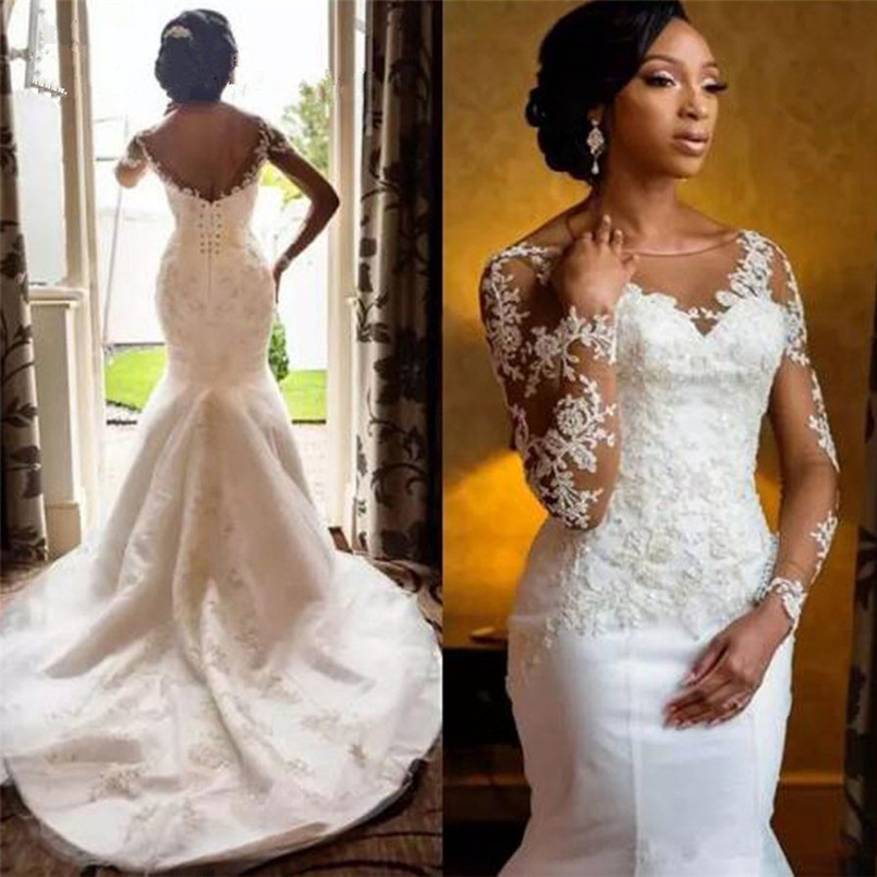 2021 Summer New Explosion Models Clothes Lace See-through Women Marrage Wedding Dress